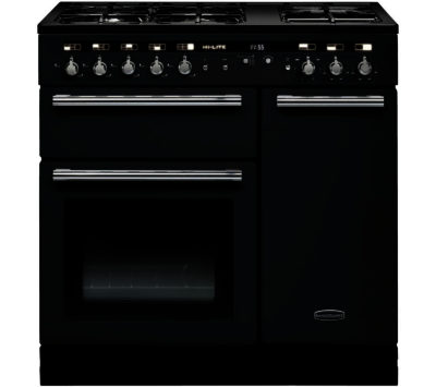 RANGEMASTER  Hi-Lite 90 Dual Fuel Range Cooker - Black & Chrome